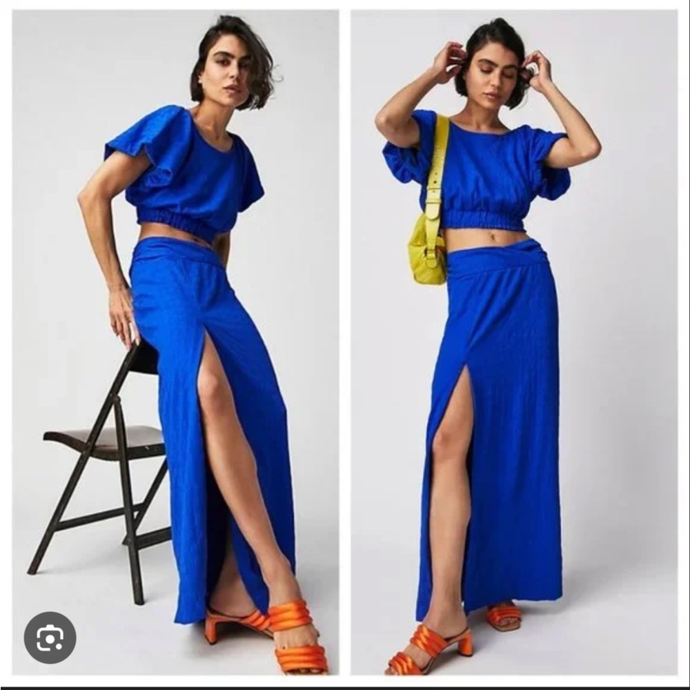 NWT Free People Blue Skirt and Top Outfit